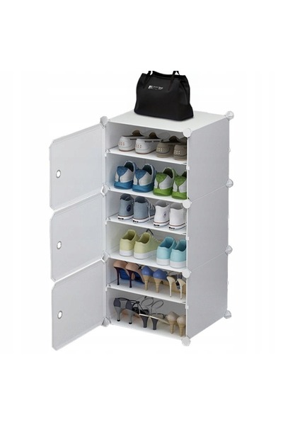 Muvu Dulap pentru pantofi, dulap modular, garderobă, alb, raft modern