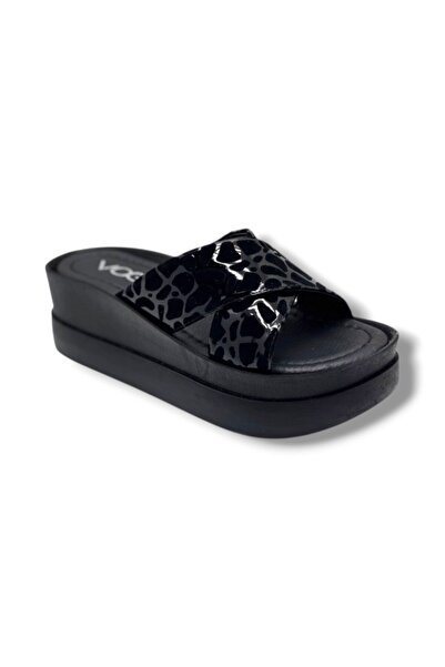 Voga 2500-274 Patent Leather Leopard Patterned Anatomical Wedge Sole Women's ...