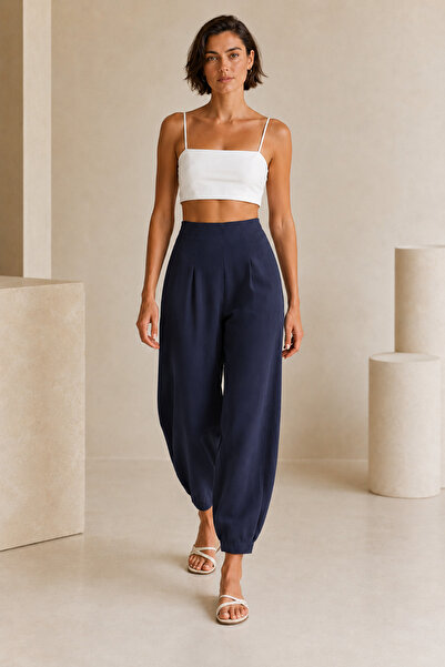 MUZOTEX Pantaloni tip balon model shalwar din țesătură crep importată