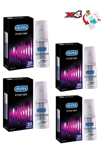 Durex İntense +20 Kullanımlık 10 ml Uyarıcı Jel x 4 ad.+ Prezervatif+Hijyen M...