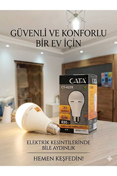 segyhome Cata Cata CT - 4229 Şarjlı LED Ampul 9W