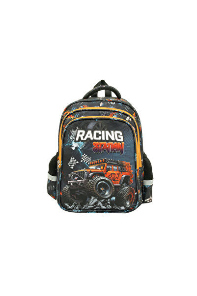 Moon Kids Backpack - (14-Inch) Premium Kids School Bag -Racing Car