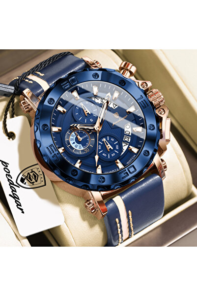 Choice 892 Rose Gold Blue Original Watches For Man Waterproof Luminous Date F...