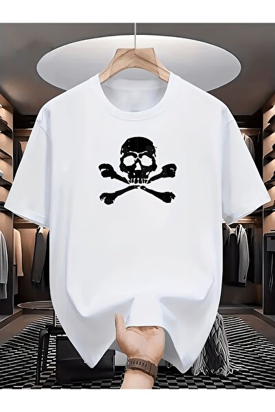 NOURAM New Style Black White Skull Print T-Shirt from The Quirky Collection, ...