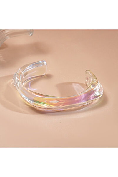 Choice7 Style5 Bohemia Transparent Colorful Acrylic Opening Bangle for Women ...