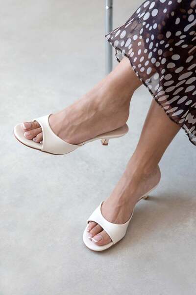 wolk shoes Denis Women's Heeled Wrinkled Leather Sandals