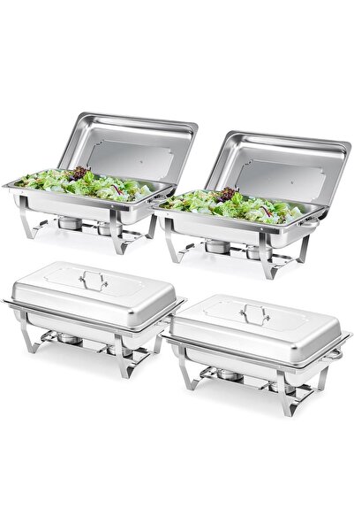 Dotail Set de 4 recipiente pentru menținerea căldurii alimentelor, chafing di...