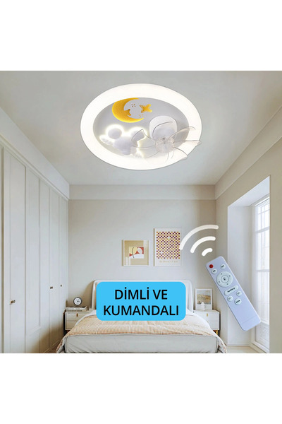 tra power Halka Fanlı Plafonyer Led Avize
