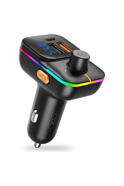 Xo BCC09 Πομπός FM Φορτιστής Αυτοκινήτου 2xUSB + Type C 25W RGB Μαύρο - MT82607