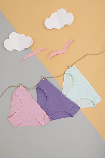 U.S. Polo Assn. U.S.Polo Assn.Kız Çocuk 6 Lı Slip Külot Pembe