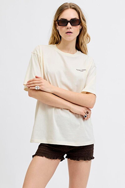 Jack & Jones Γυναικείο μπλουζάκι με στάμπα στην πλάτη, χαλαρή εφαρμογή, κοντό...