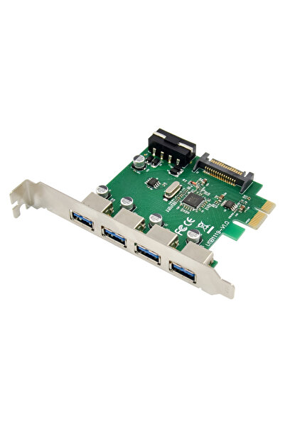 POWERTECH κάρτα επέκτασης PCIe σε 4x USB 3.0 ST66, VL805 + RTL8153