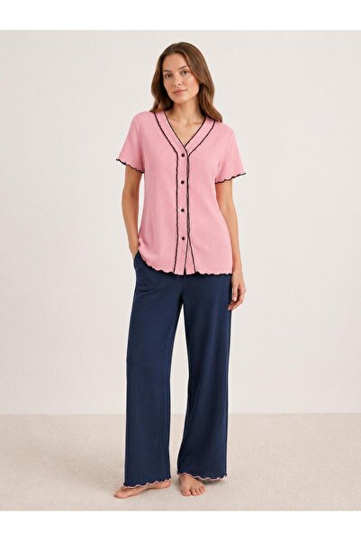 Pijamask Women's Short Sleeve Cotton Pajamas Suit