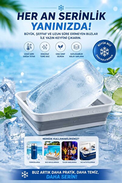 Sweet Ela Folding Block Ice Mold Ice Tub Ice Bar Block Ice Mold Giant Ice Blo...