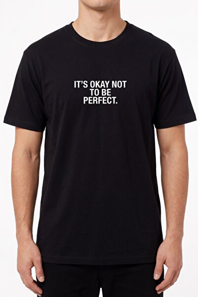 hadiora Men's Black Relaxed B-Neck Cotton T-Shirt with Front and Back Print