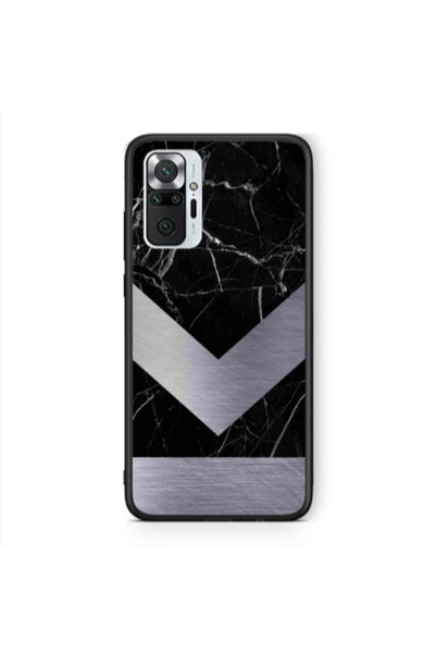 Other Xiaomi Redmi Note 10 Pro 4G Marble Arrow Down Black Glossy Θήκη