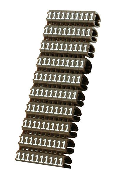 POWERTECH Clip αρίθμησης καλωδίου Νο 1, Brown, 10τεμ.