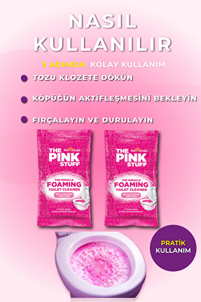ThePinkStuff Mucizevi Köpüren Tuvalet Temizleyici Köpük 2x100gr– Kendiliğinden Aktif Pembe Köpük-Kolay & Derin Temizlik