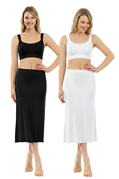 X MODAL Women's Viscose Fabric Below Knee Long Skirt Dress Lining Underskirt ...