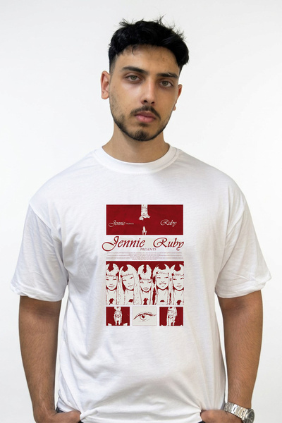 Anetos Jennie Ruby Design Printed Oversize White T-Shirt