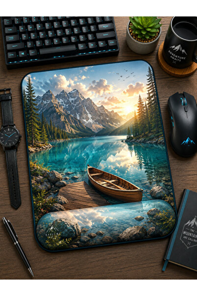 matizya Bilek Destekli Mousepad 18x23 cm Ergonomik Kaymaz Taban Dikişsiz Prem...