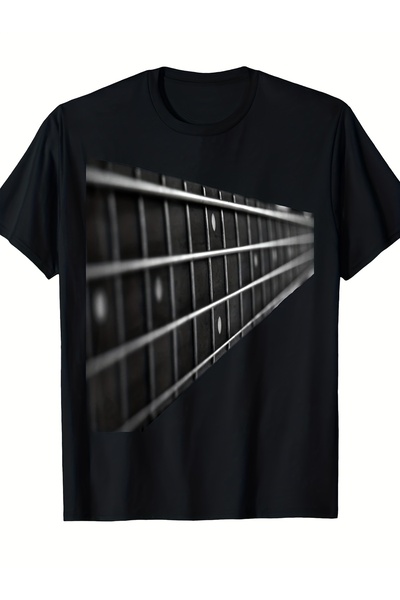 17TAKI 1pc Bass Guitar T-Shirt, Made from 100%, Casual Round-Neck Shirt, Perf...