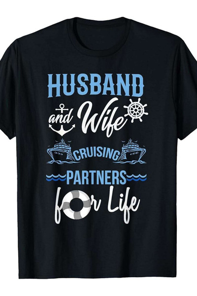 NOURAM Matching Cruise Partner T-Shirt Couples, Made Of, Featuring Relaxed Fi...