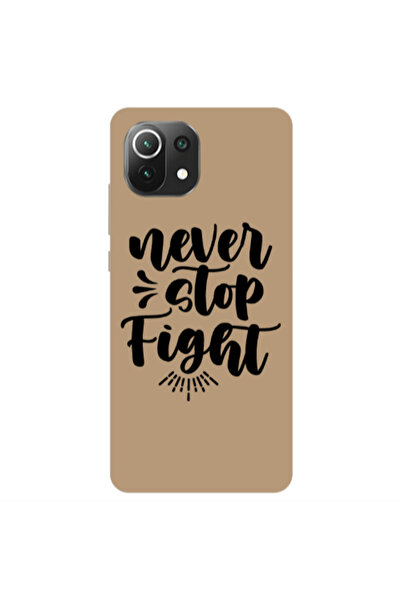 Other Xiaomi Mi 11 Lite Never stop fight Brown Colored Silicone TPU Θήκη