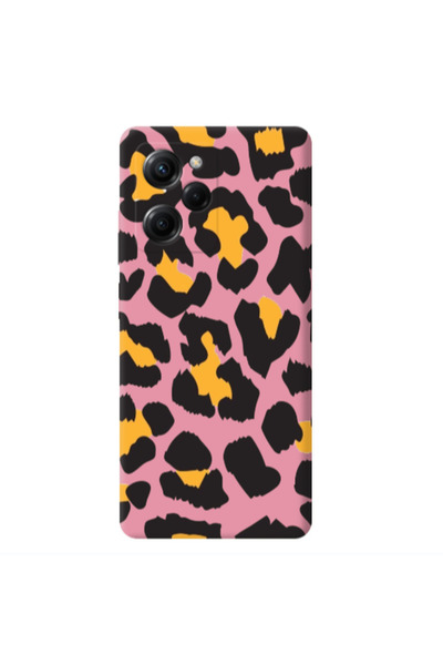 Other Xiaomi Poco X5 Pro Yellow leopard Pink Colored Silicone TPU Θήκη