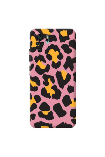 Other Xiaomi Redmi Note 10S Yellow leopard Pink Colored Silicone TPU Θήκη