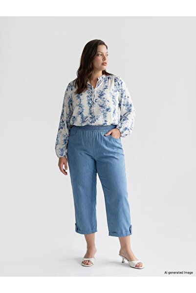 LC Waikiki Elastic Waist Women's Jean Capri (S6)