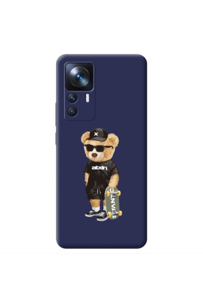 Other Xiaomi Mi 12T Bear with glasses Dark blue Colored Silicone TPU Θήκη