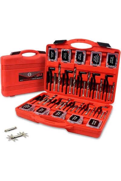AKM 263-piece Thread Repair Kit, Helicoil Oil Repair Kit for HSS Drill and Me...