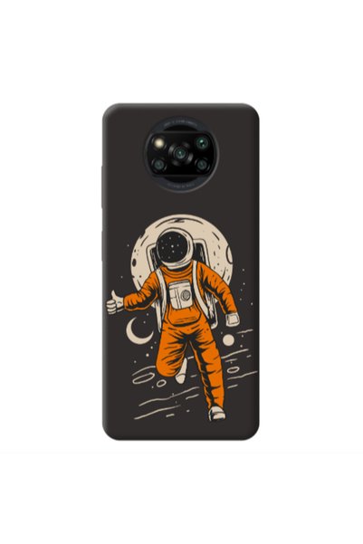 Other Xiaomi Poco X3 Pro Hitchhike Black Colored Silicone TPU Θήκη