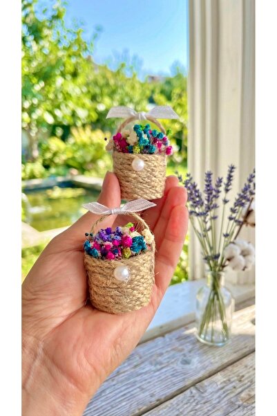 Mum Sanat Atölyesi MSA Çiçek sepeti magnet (3 adet) /Söz-nişan-nikah-kına hed...