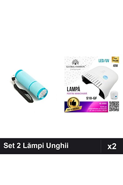 NAİLS Set 2 Lămpi UV/LED Manichiură: Profesională 48W Timer + Mini Lanternă 9...