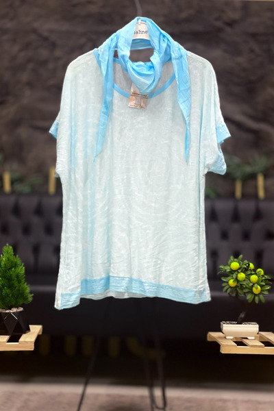 sahnemoda Spiral patterned imported blouse with shawl