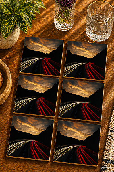 JHAAR Modern Set of 6 Coasters - Uv Printing Mdf - 10X10 cm