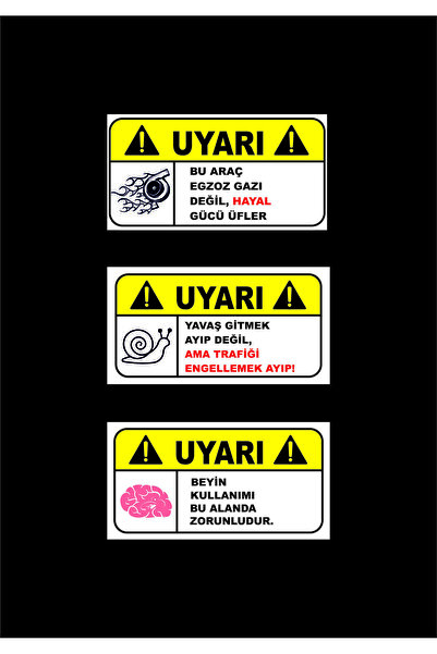 ESLEM Set of 3 Funny Car Lettering Stickers - Fade-Resistant, Scratch-Resista...