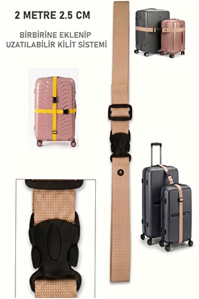 usin 2 Meters Beige Luggage Bag Suitcase Luggage Combination Binding Strap Be...