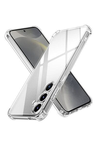 Techsuit Калъф за Samsung Galaxy S24 FE - Удароустойчив прозрачен силиконов -...