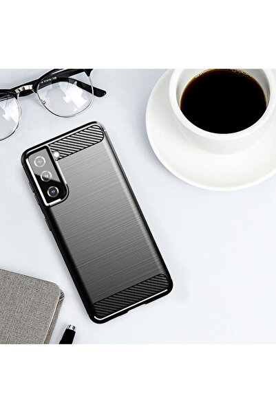 OEM Husa TPU Carbon pentru Samsung Galaxy S22 Ultra 5G S908, Neagra