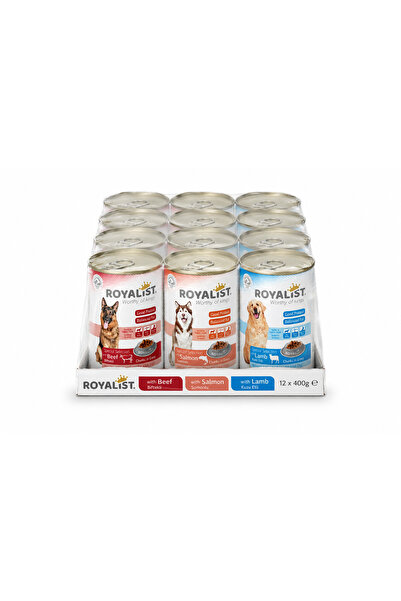 Royalist , Hrana umeda premium, conserve pentru caine adult, 12 buc x 400g (4...