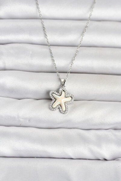 YİĞİTKARANAKSESUAR 316L Stainless Steel Silver Color Sea Star Model Women's N...
