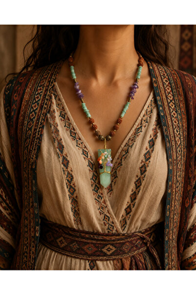 HER ŞEY NOTA www.herseynota.com Naima Bohemian Natural Stone Tree of Life Wom...
