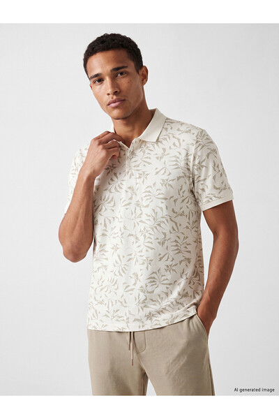 LC Waikiki Peak New Season Polo Neck Patterned Pique Men's T-Shirt