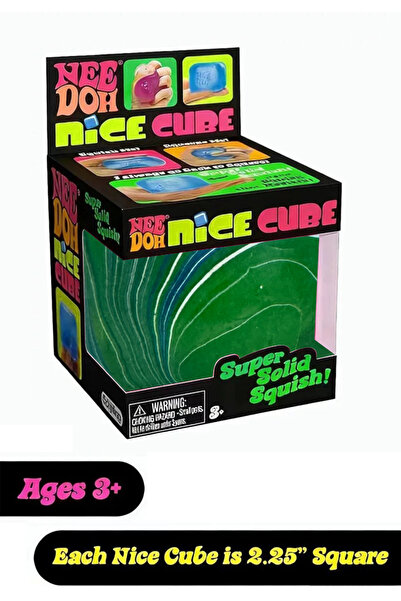 Needoh Nice Cube -Sensory Squeeze Toy with Super Solid Squish -Green- 2.25" C...