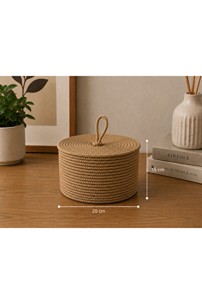 ÖRGÜM Coș Organizator Decorativ cu Capac 20x15 cm