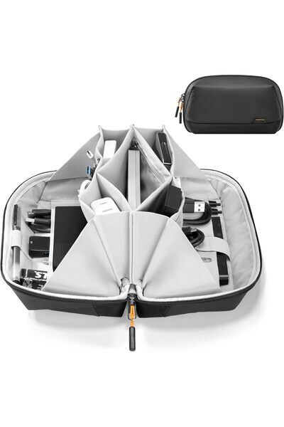 Arabest Large Electronics Organizer Travel Case,Waterproof Tech Pouch,180° Ac...