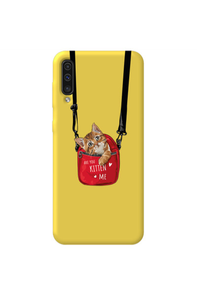 Other Samsung A70 Are you kitten Yellow Colored Silicone TPU Θήκη